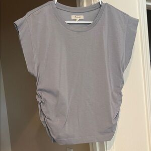 Madewell Slate Blue Gathered Muscle Tee